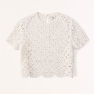 Abercrombie XS mosaic crochet cropped top, new with tags